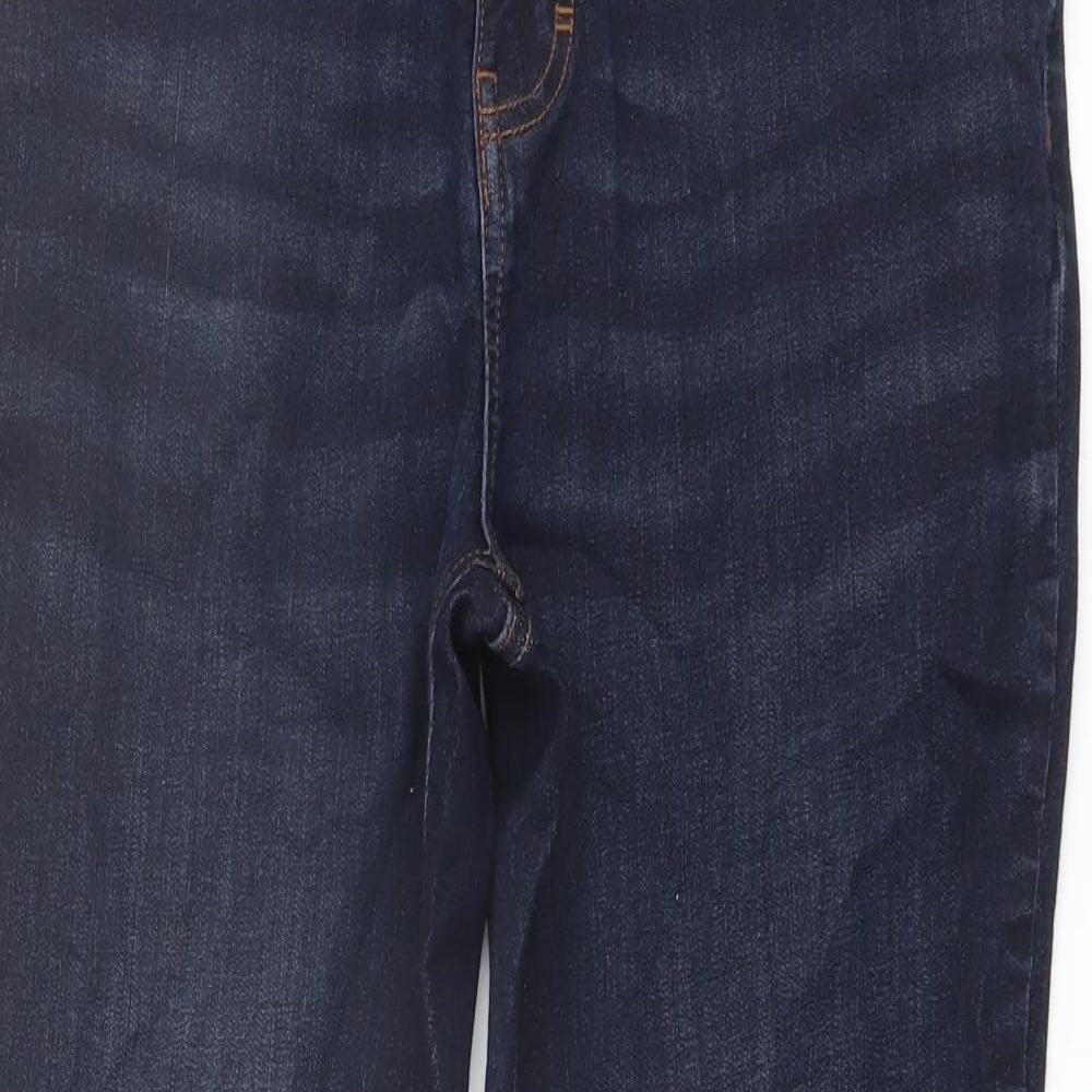 TU Womens Blue Cotton Straight Jeans Size 14 L27 in Regular Button