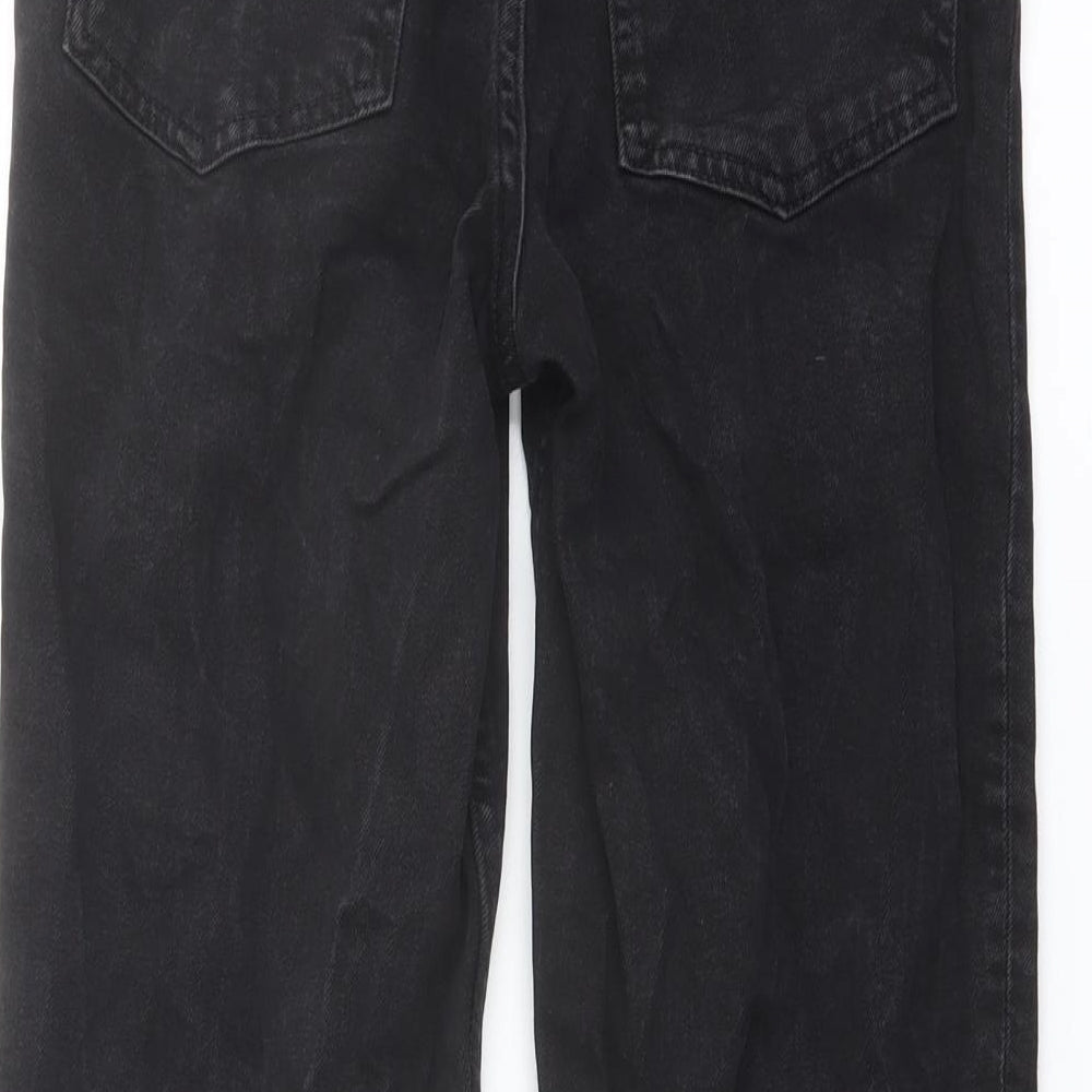H&M Womens Grey Cotton Straight Jeans Size 6 L27 in Regular Button
