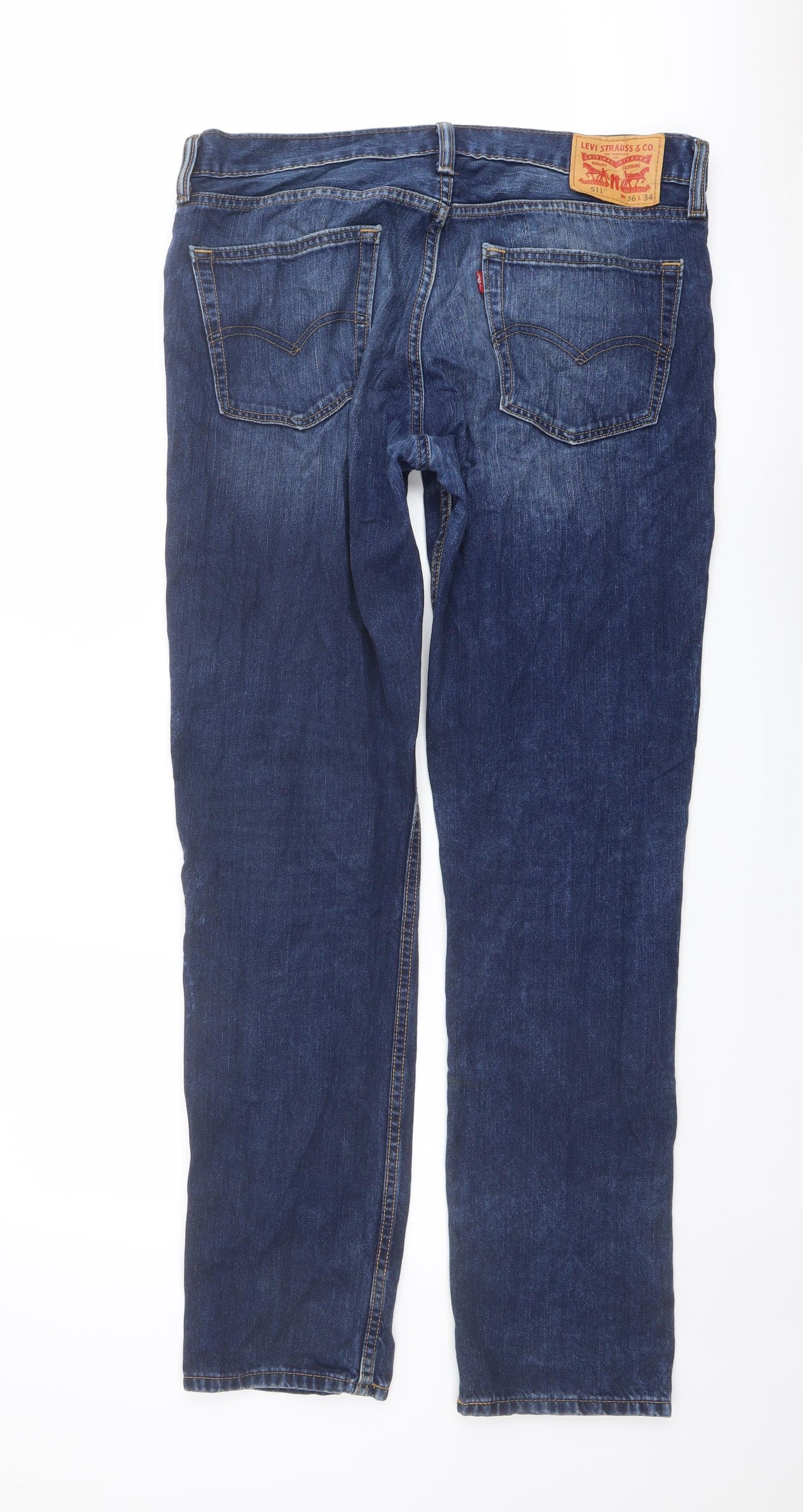 Levi's Mens Beige Cotton Straight Jeans Size 36 in L34 in Regular Button