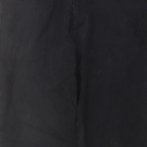 Denim & Co. Womens Black Cotton Straight Jeans Size 12 L26 in Regular Button
