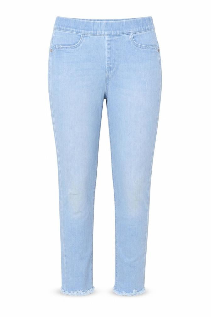 Denim & Co. Girls Blue Cotton Jegging Jeans Size 10-11 Years Regular Pullover - Raw Hem