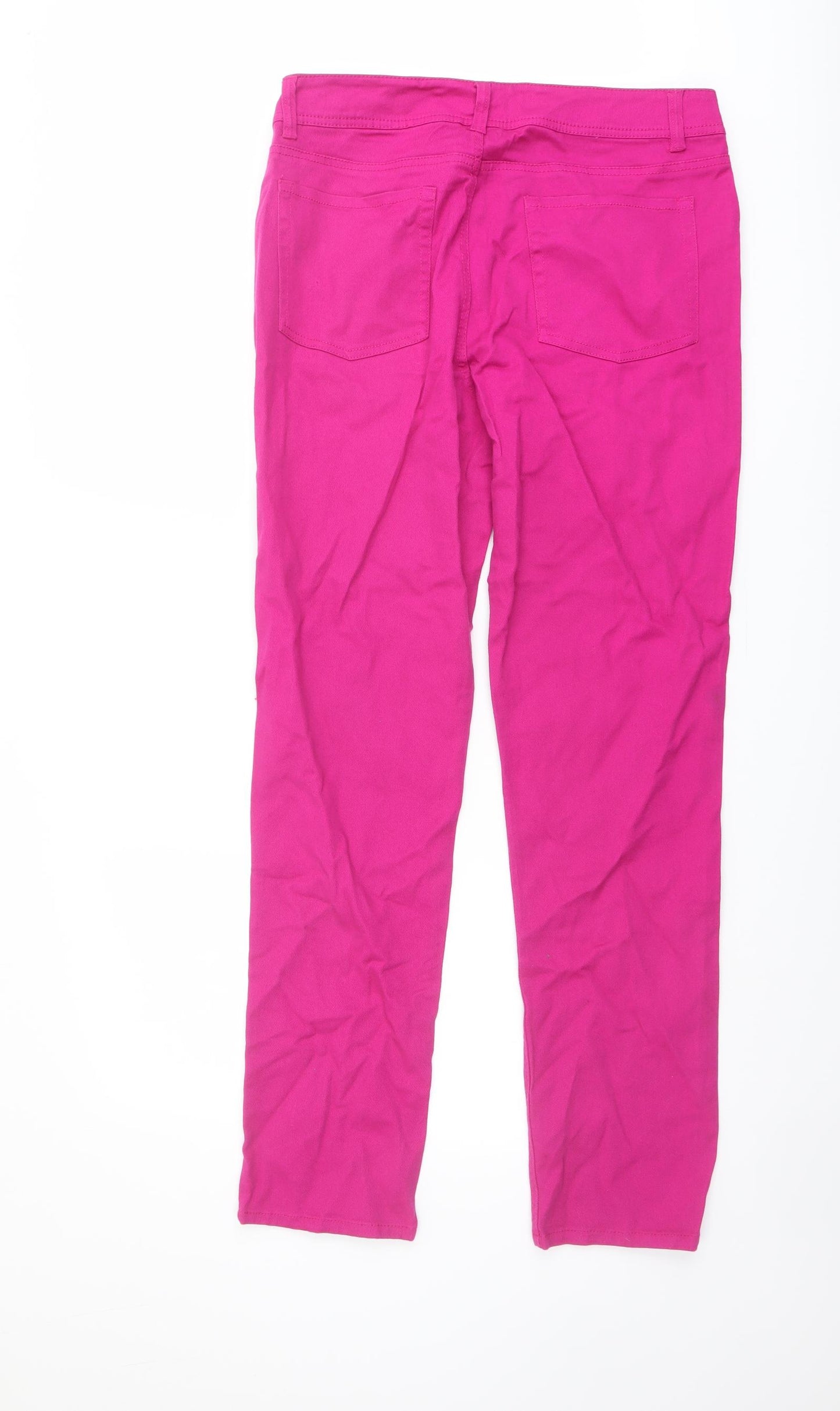 Blue Grae Womens Pink Cotton Straight Jeans Size 12 L30 in Regular Button