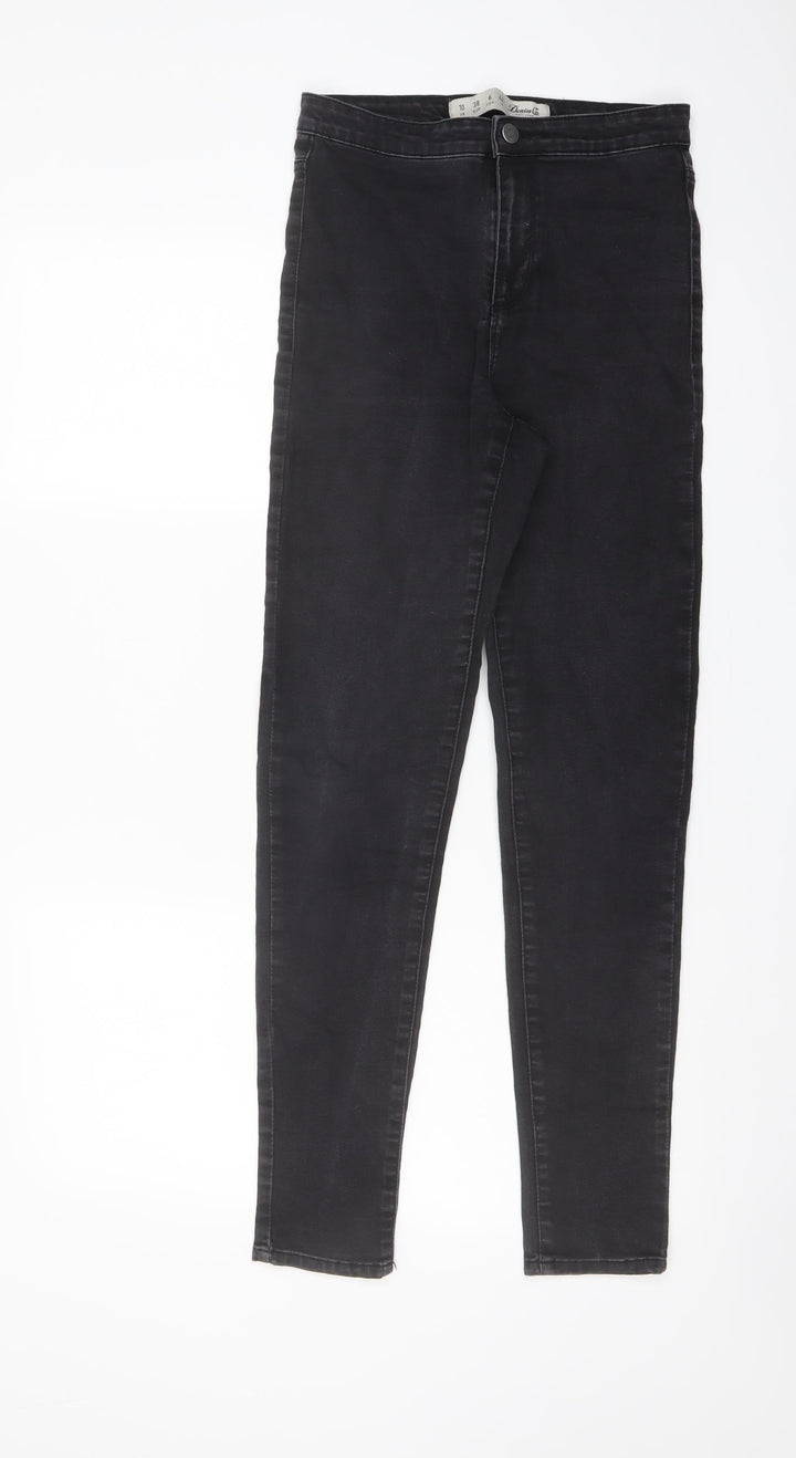 Denim & Co. Womens Grey Cotton Skinny Jeans Size 10 L29 in Regular Button