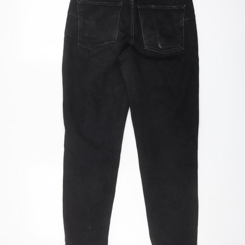 New Look Womens Black Cotton Straight Jeans Size 8 L26 in Regular Button
