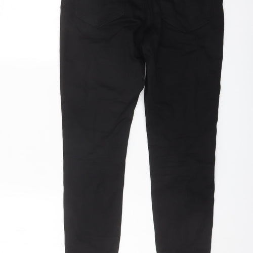 Marks and Spencer Womens Black Cotton Skinny Jeans Size 12 L26 in Regular Button