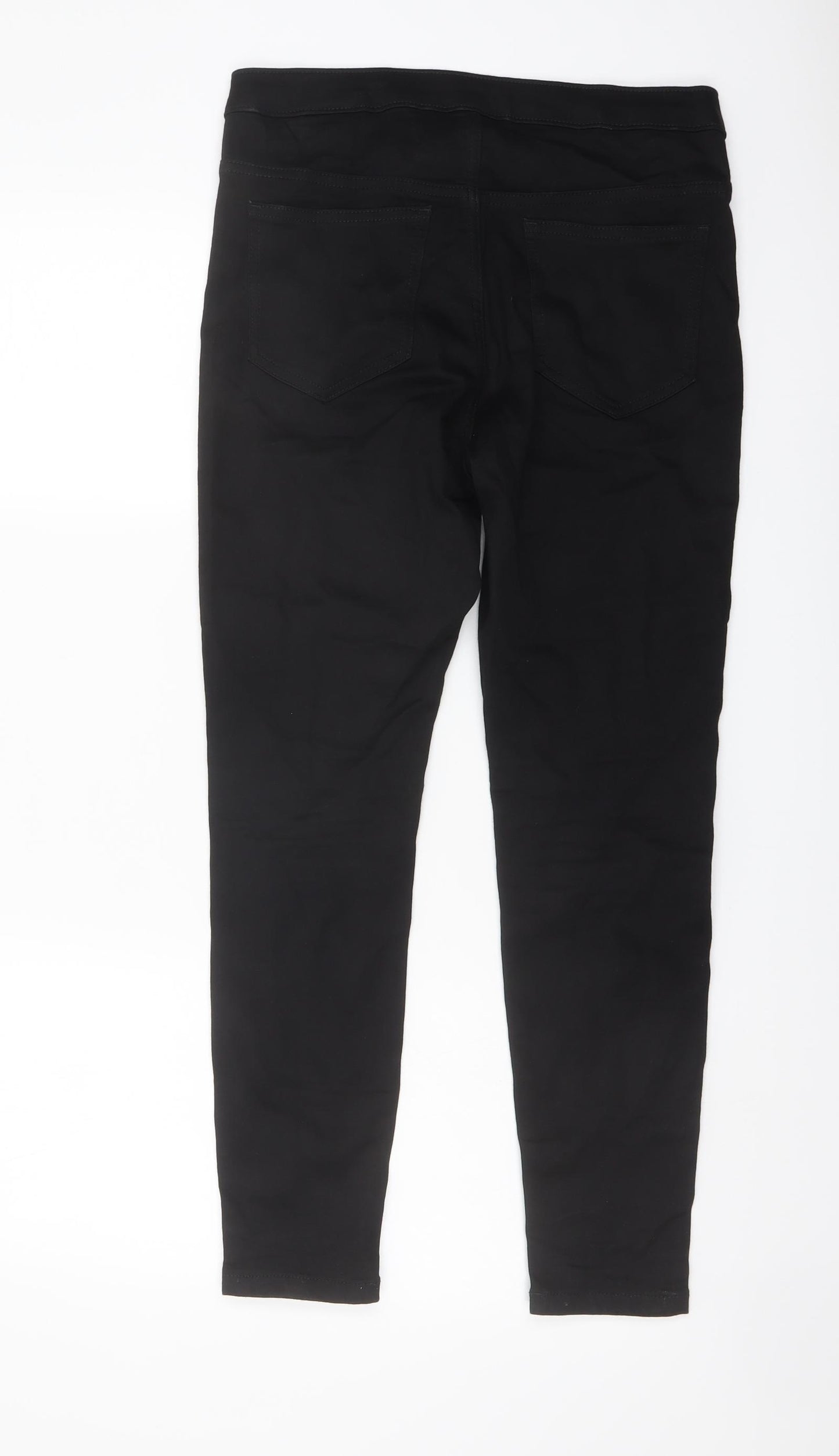 Marks and Spencer Womens Black Cotton Skinny Jeans Size 12 L26 in Regular Button