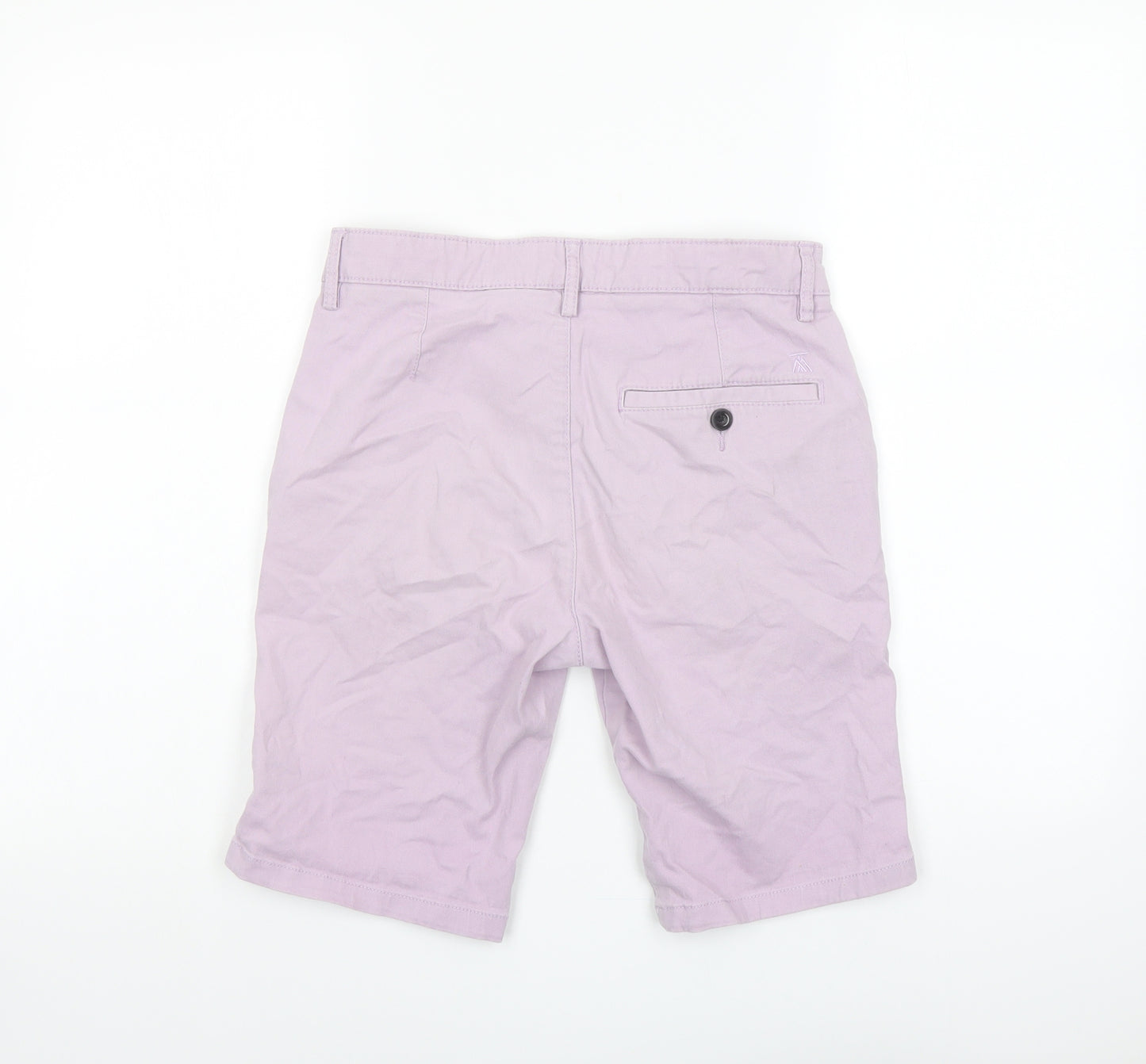 Topman Mens Purple Cotton Chino Shorts Size 28 in L10 in Regular Button