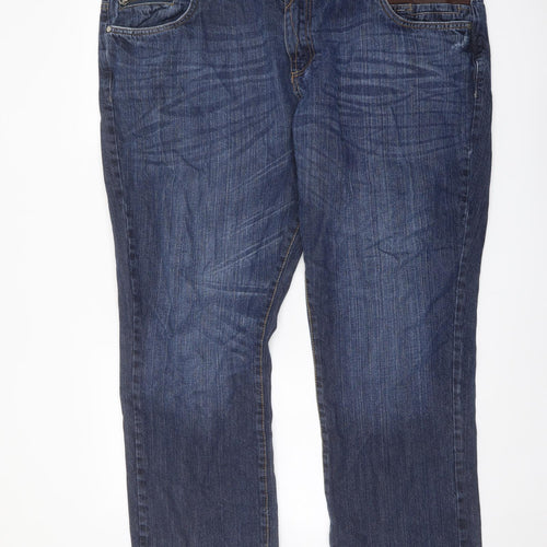 Union Blues Mens Blue Cotton Straight Jeans Size 46 in L28 in Regular Button