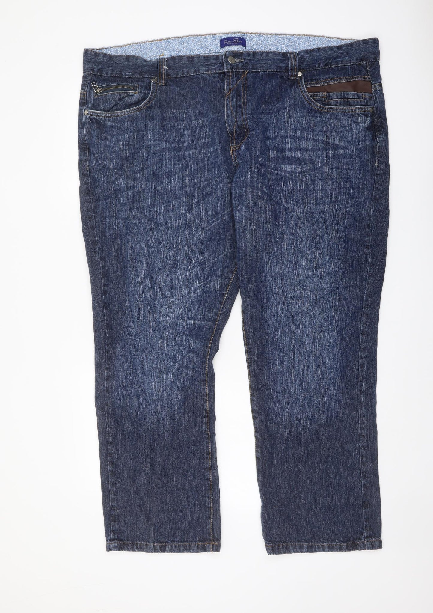 Union Blues Mens Blue Cotton Straight Jeans Size 46 in L28 in Regular Button