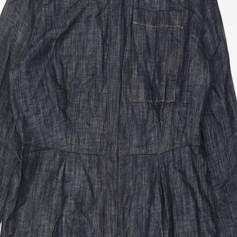 NEXT Womens Blue Cotton Coverall One-Piece Size 18 Button