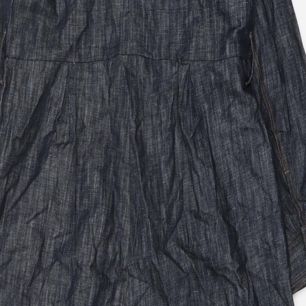 NEXT Womens Blue Cotton Coverall One-Piece Size 18 Button