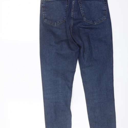 Topshop Womens Blue Cotton Skinny Jeans Size 28 in L27 in Regular Button