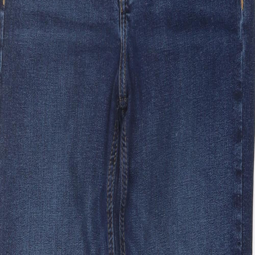 Topshop Womens Blue Cotton Skinny Jeans Size 28 in L27 in Regular Button