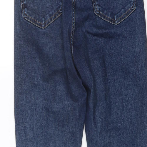Topshop Womens Blue Cotton Skinny Jeans Size 28 in L27 in Regular Button