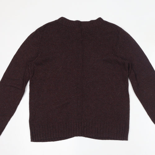 White Stuff Womens Brown Round Neck Nylon Cardigan Jumper Size 12