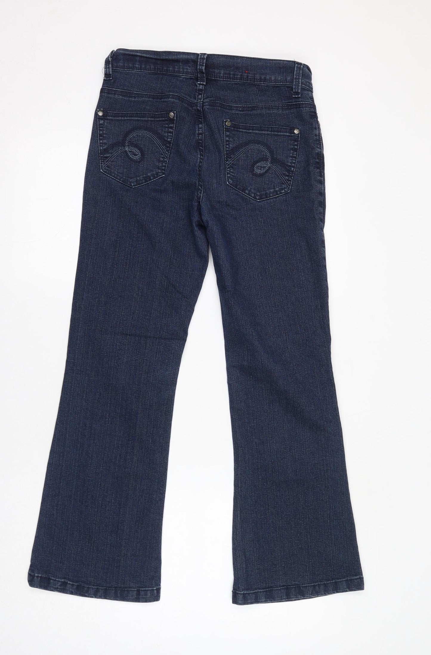 Hula Womens Blue Cotton Bootcut Jeans Size 10 L27 in Regular Zip