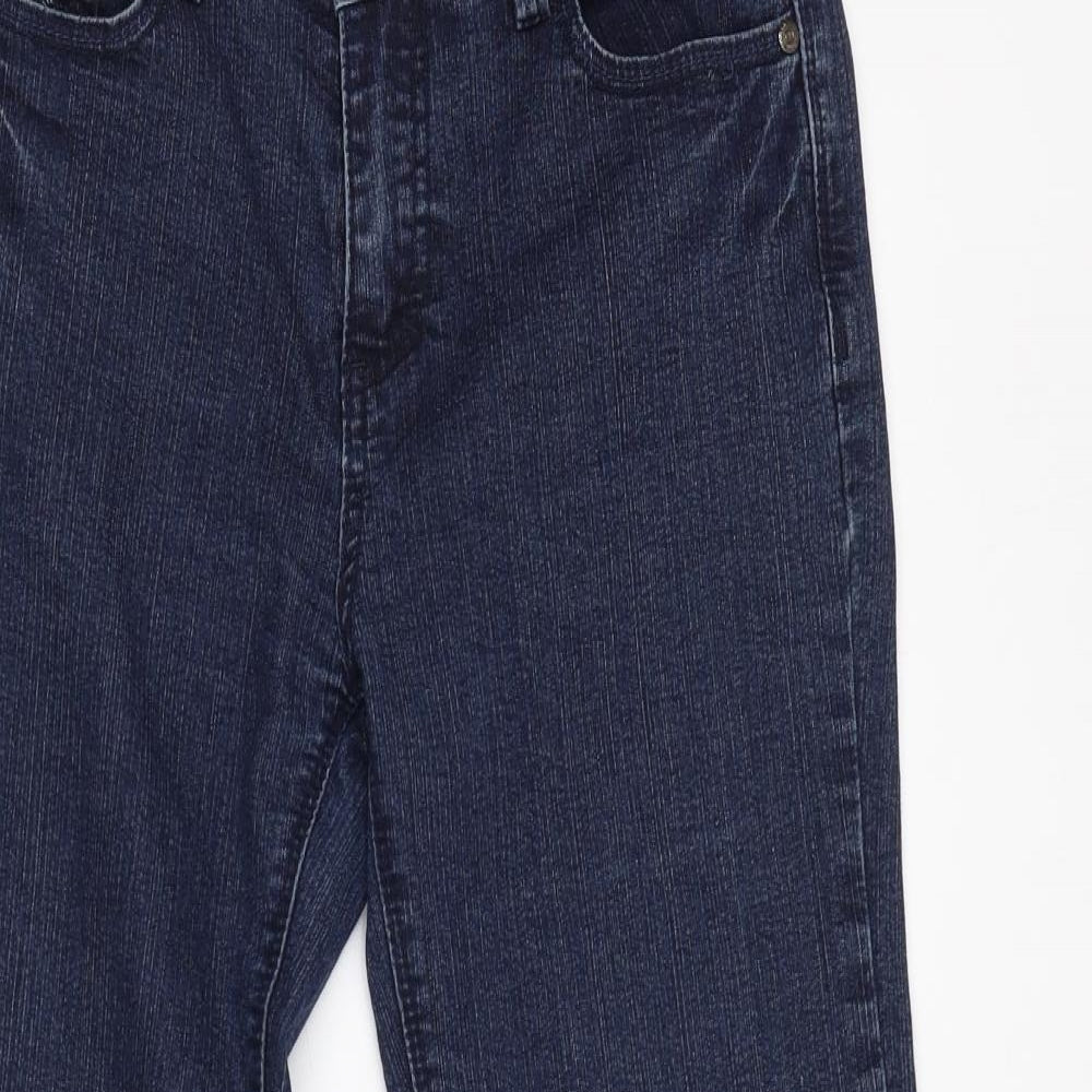Hula Womens Blue Cotton Bootcut Jeans Size 10 L27 in Regular Zip