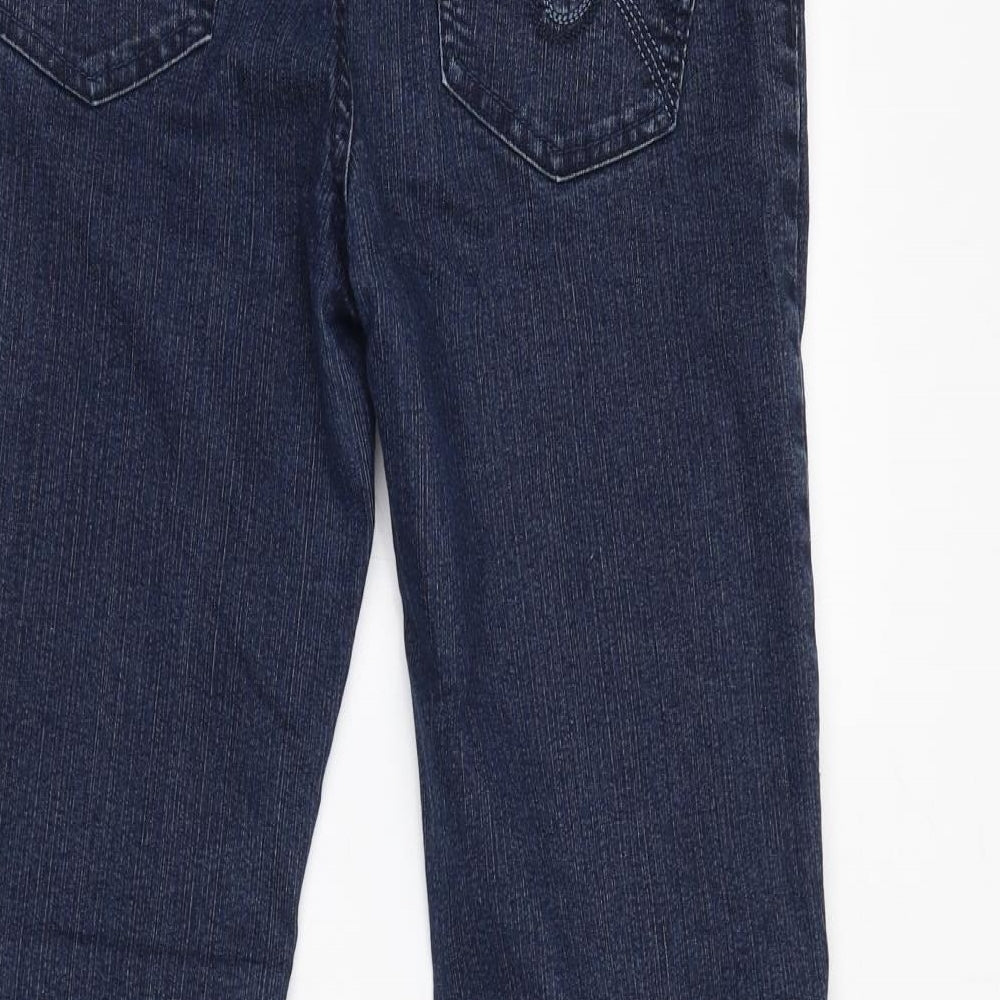 Hula Womens Blue Cotton Bootcut Jeans Size 10 L27 in Regular Zip