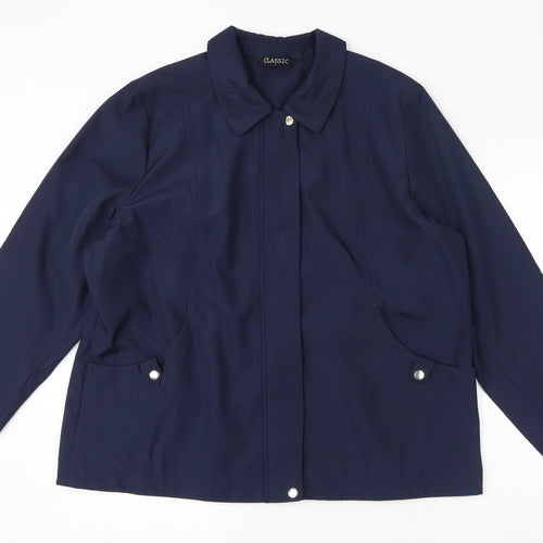 Classic Womens Blue Jacket Size L Zip