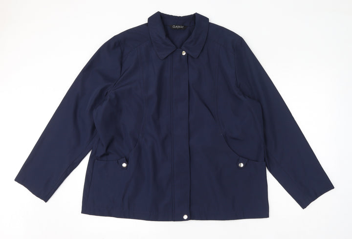 Classic Womens Blue Jacket Size L Zip
