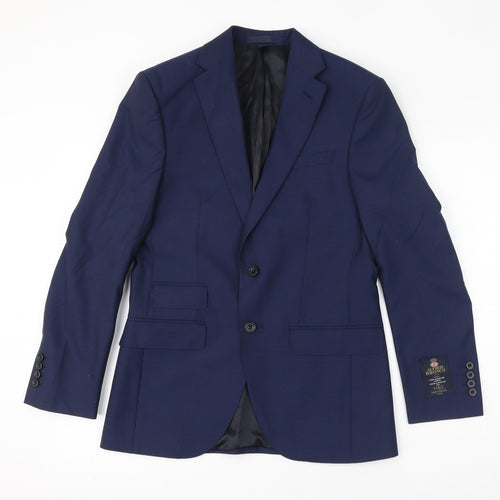 Marks and Spencer Mens Blue Wool Jacket Suit Jacket Size 36 Regular
