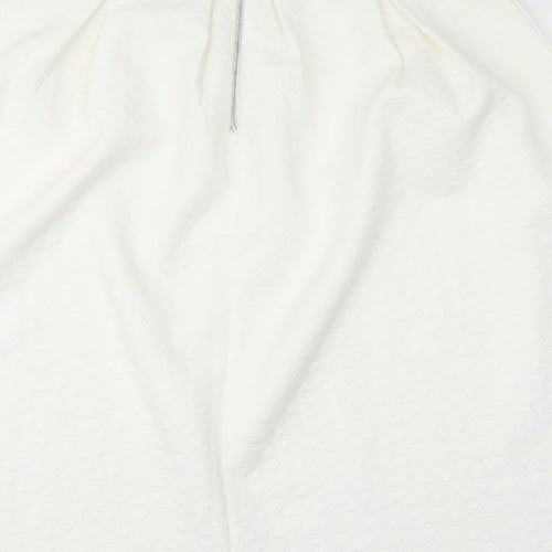 Fashion Union Womens White Polyester Tulip Skirt Size 12 Zip
