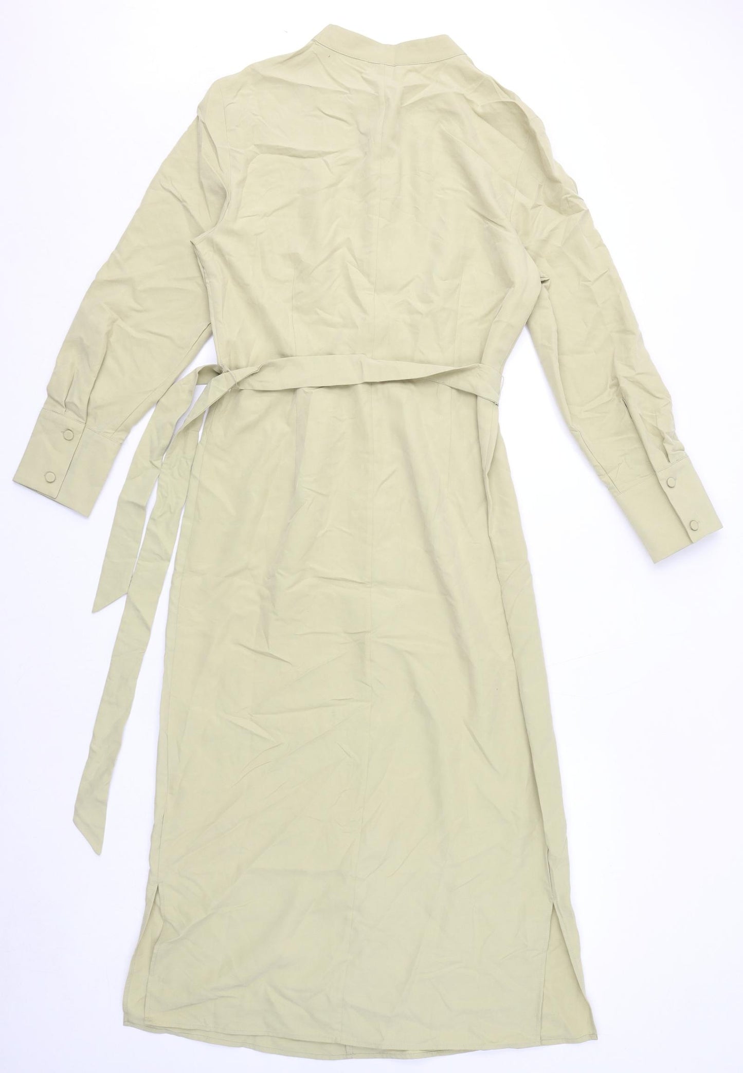 Autograph Womens Green Modal A-Line Size 10 Mock Neck Button - Belted