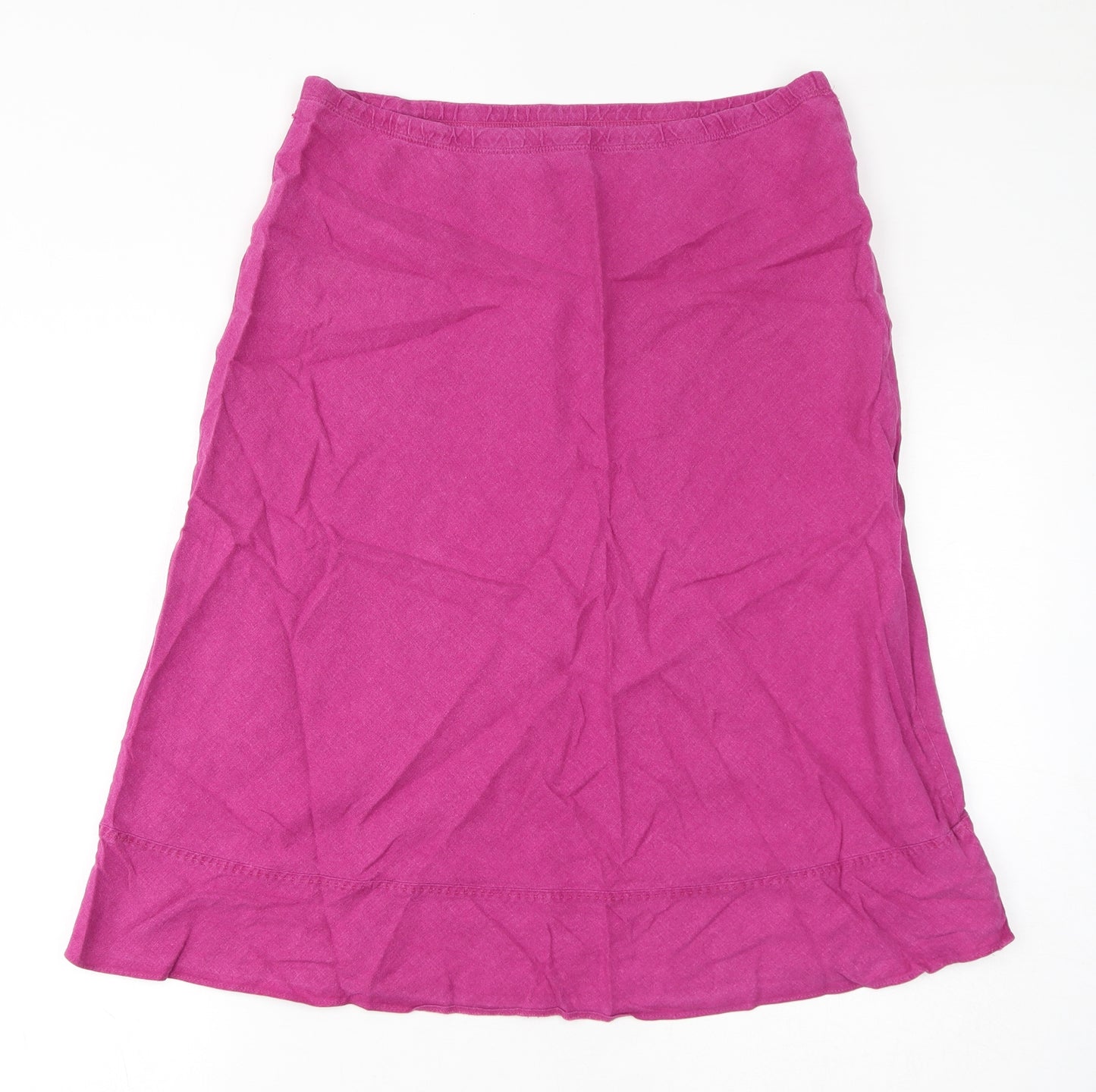 Marks and Spencer Womens Pink Linen A-Line Skirt Size 14