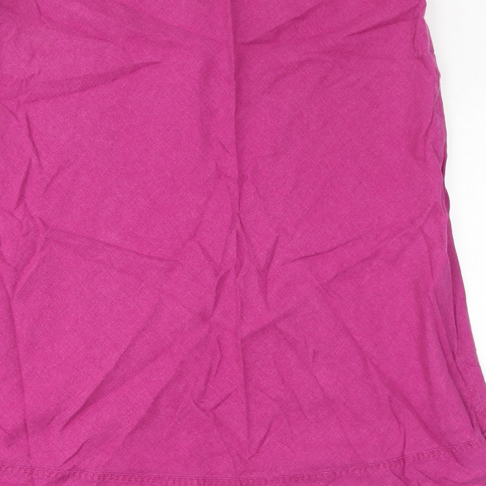 Marks and Spencer Womens Pink Linen A-Line Skirt Size 14