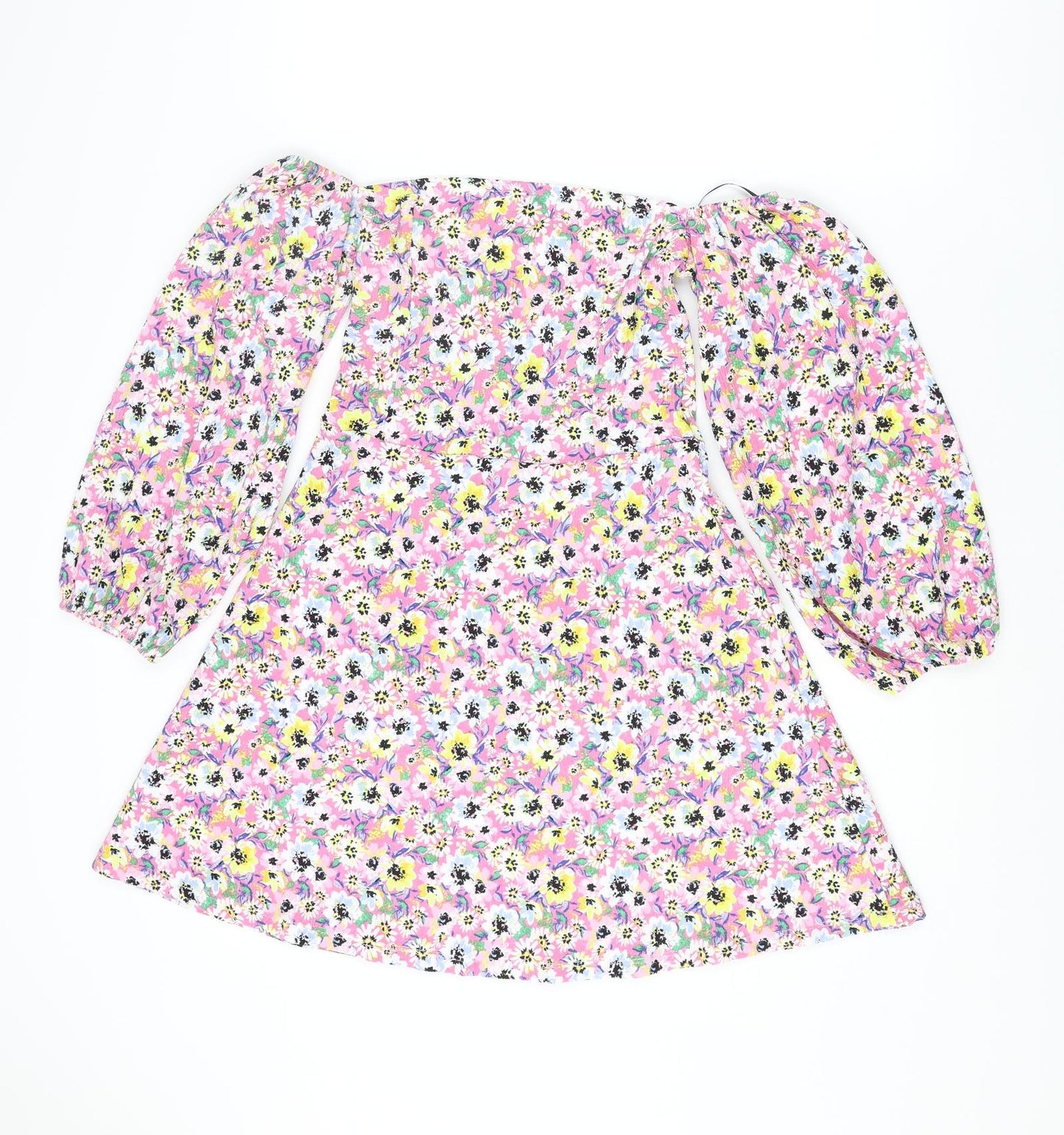 Divided by H&M Womens Multicoloured Floral Polyester Ball Gown Size S Off the Shoulder Pullover