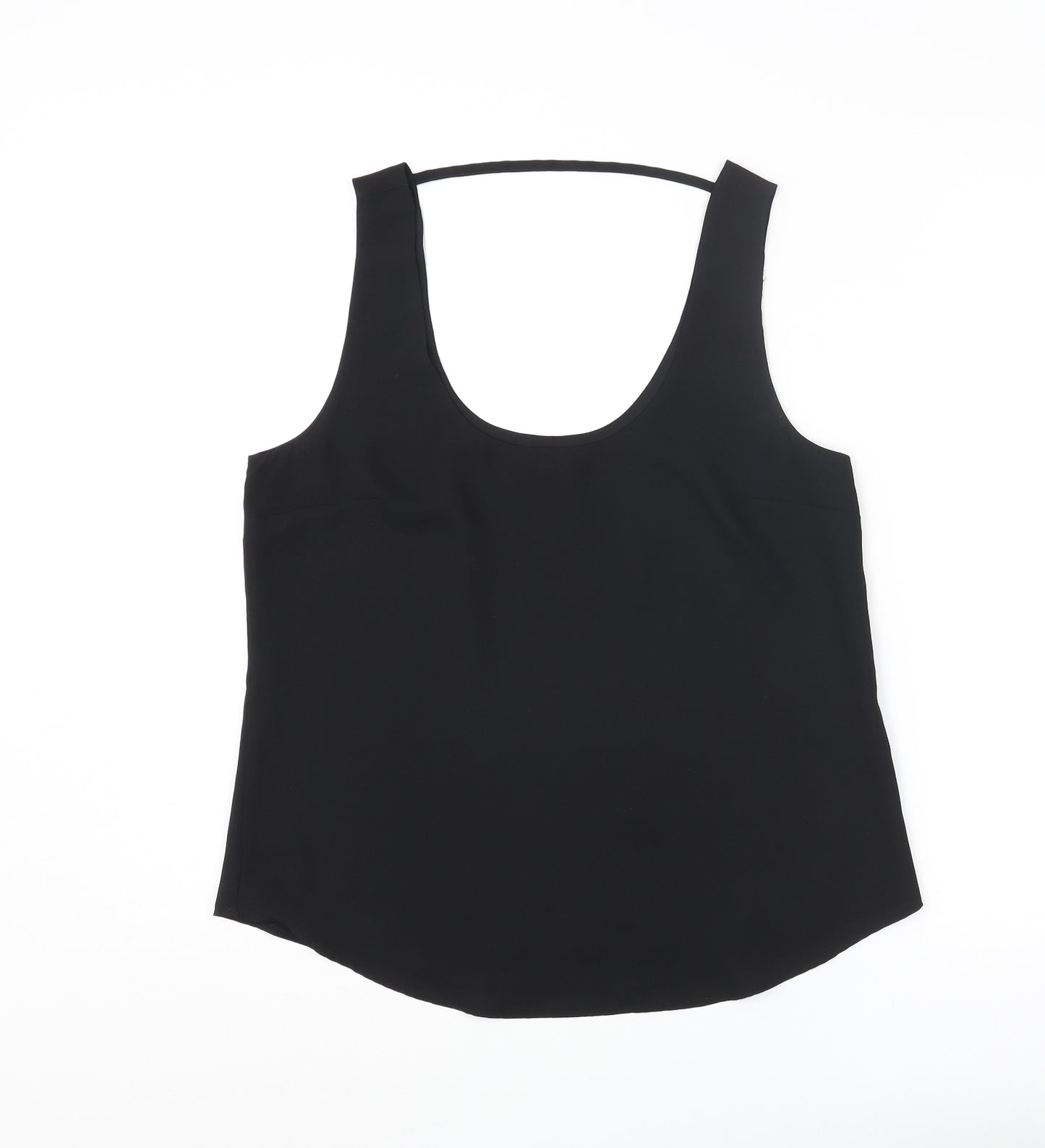 Oasis Womens Black Polyester Camisole Blouse Size 12 Scoop Neck
