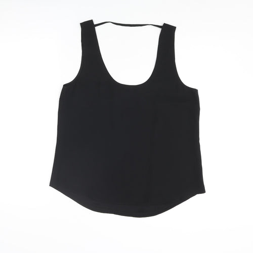 Oasis Womens Black Polyester Camisole Blouse Size 12 Scoop Neck