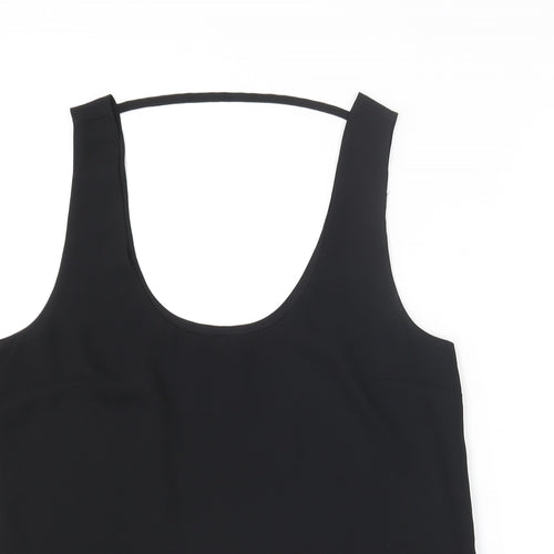 Oasis Womens Black Polyester Camisole Blouse Size 12 Scoop Neck