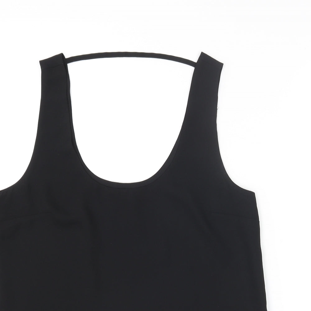 Oasis Womens Black Polyester Camisole Blouse Size 12 Scoop Neck