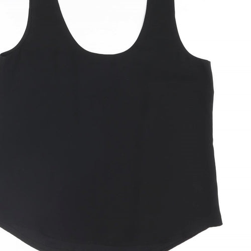 Oasis Womens Black Polyester Camisole Blouse Size 12 Scoop Neck