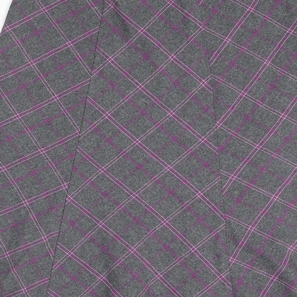 EWM Womens Grey Plaid Polyester Swing Skirt Size 12