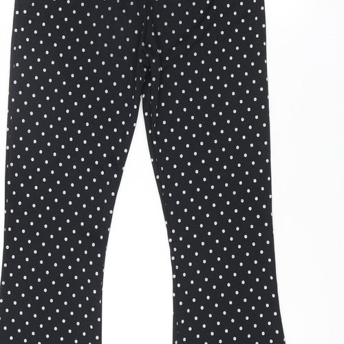 Nasty Gal Womens Black Polka Dot Polyester Trousers Size 10 L31 in Regular