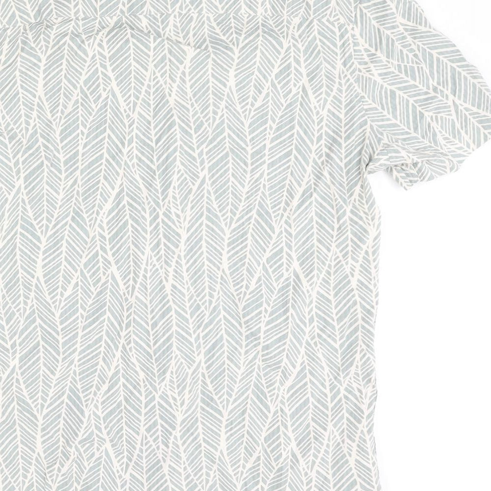 NEXT Mens Blue Geometric Cotton Button-Up Size S Collared Button