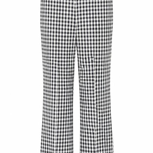 Bershka Womens Black Plaid Viscose Trousers Size S L25 in Regular