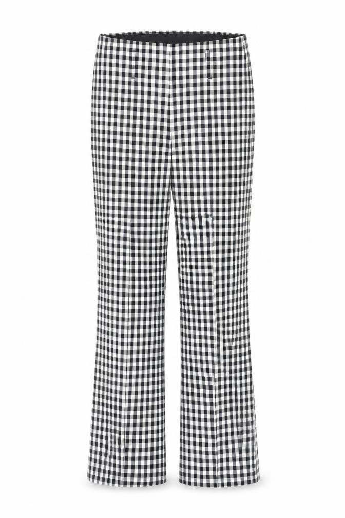 Bershka Womens Black Plaid Viscose Trousers Size S L25 in Regular