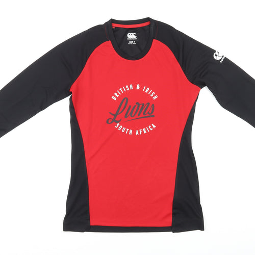 Canterbury Womens Black Polyester Basic Casual Size 8 Round Neck Pullover - Lions