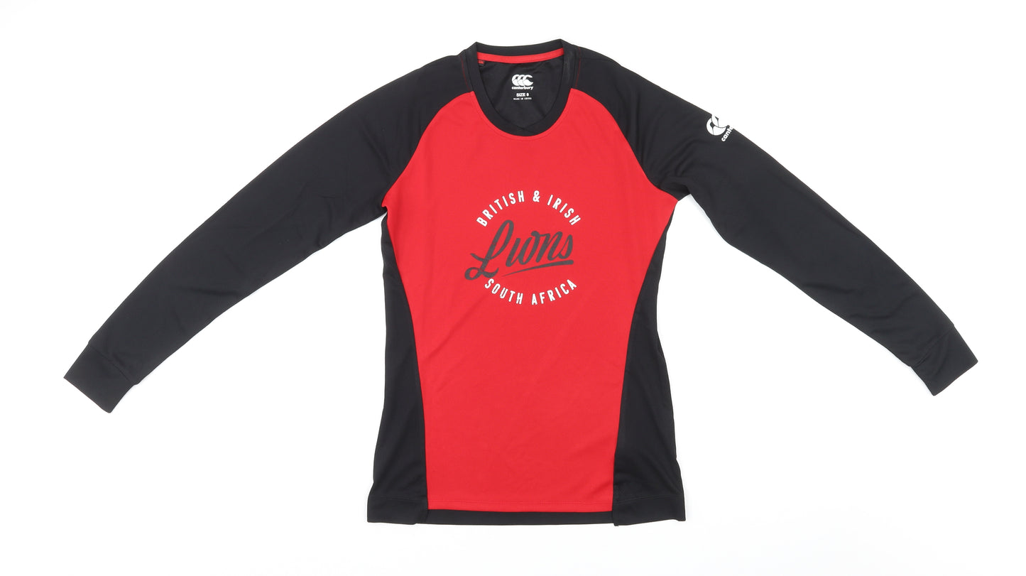 Canterbury Womens Black Polyester Basic Casual Size 8 Round Neck Pullover - Lions