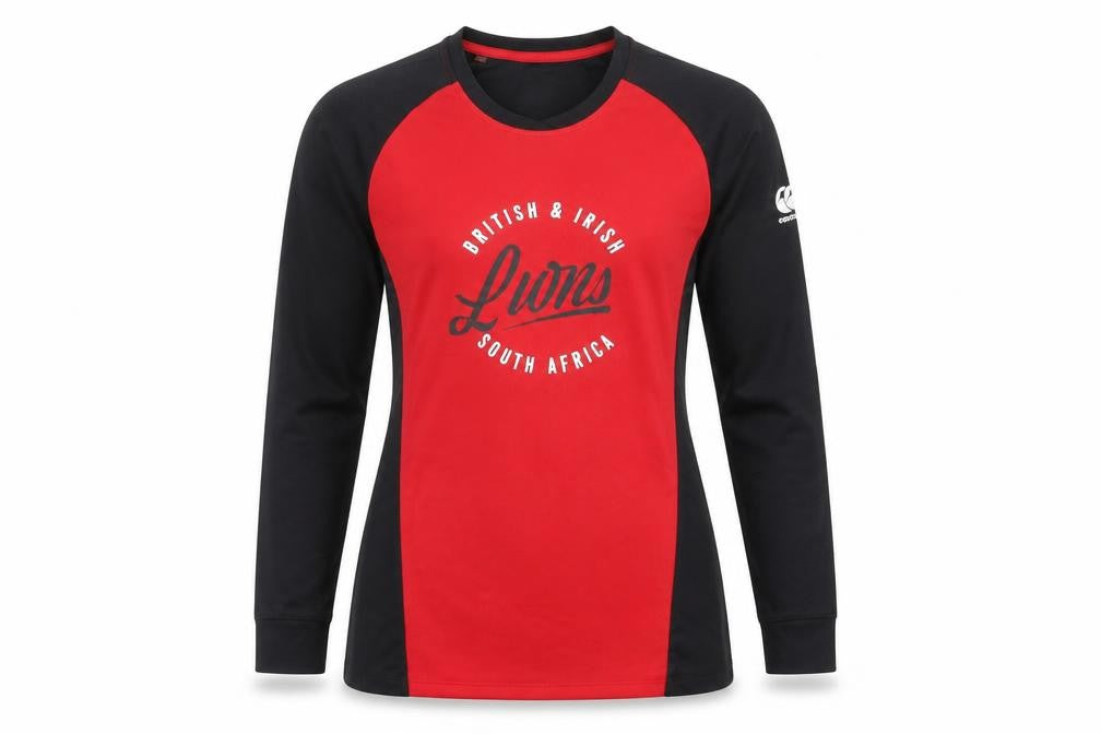 Front view of Canterbury women’s black polyester basic casual, size UK 8, round neck pullover - lions