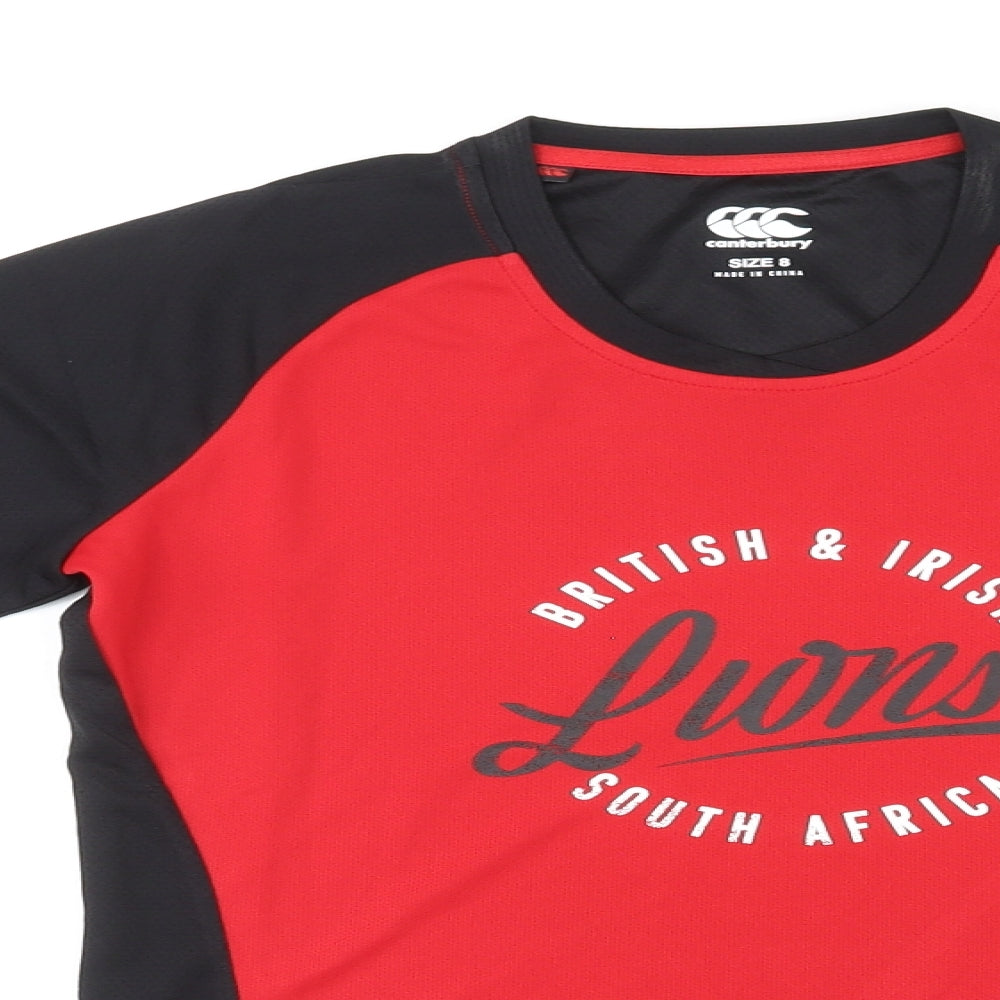 Canterbury Womens Black Polyester Basic Casual Size 8 Round Neck Pullover - Lions