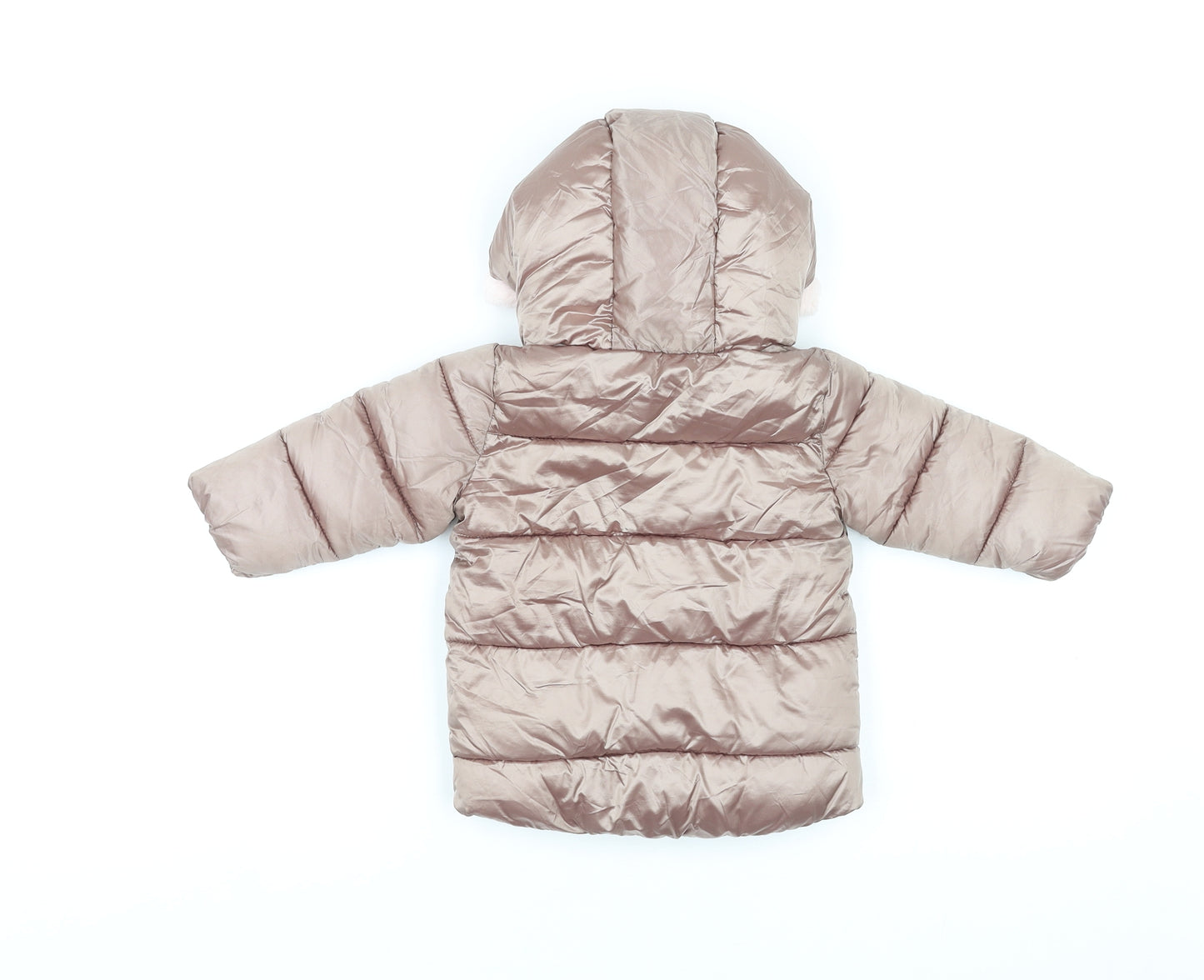 NEXT Girls Brown Parka Coat Size 6-9 Months Zip