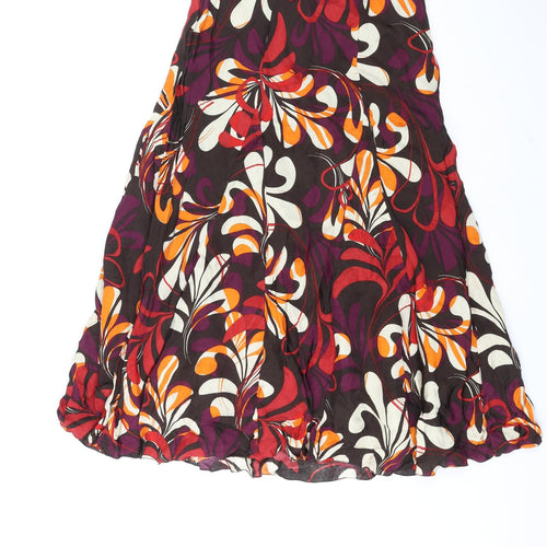 Per Una Womens Multicoloured Geometric Polyester Swing Skirt Size 12 Zip
