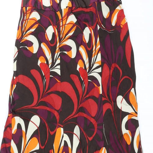 Per Una Womens Multicoloured Geometric Polyester Swing Skirt Size 12 Zip