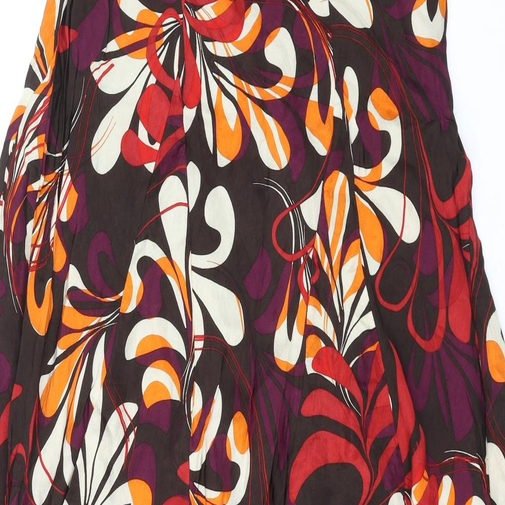 Per Una Womens Multicoloured Geometric Polyester Swing Skirt Size 12 Zip