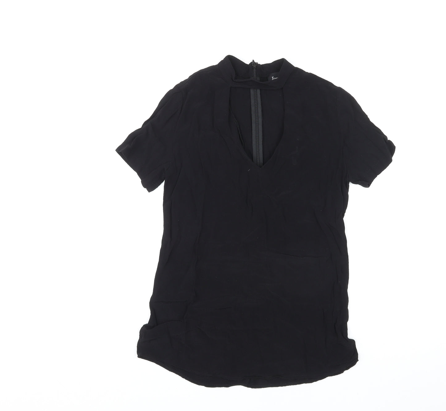 Bardot Womens Black Viscose Basic T-Shirt Size 6 Round Neck