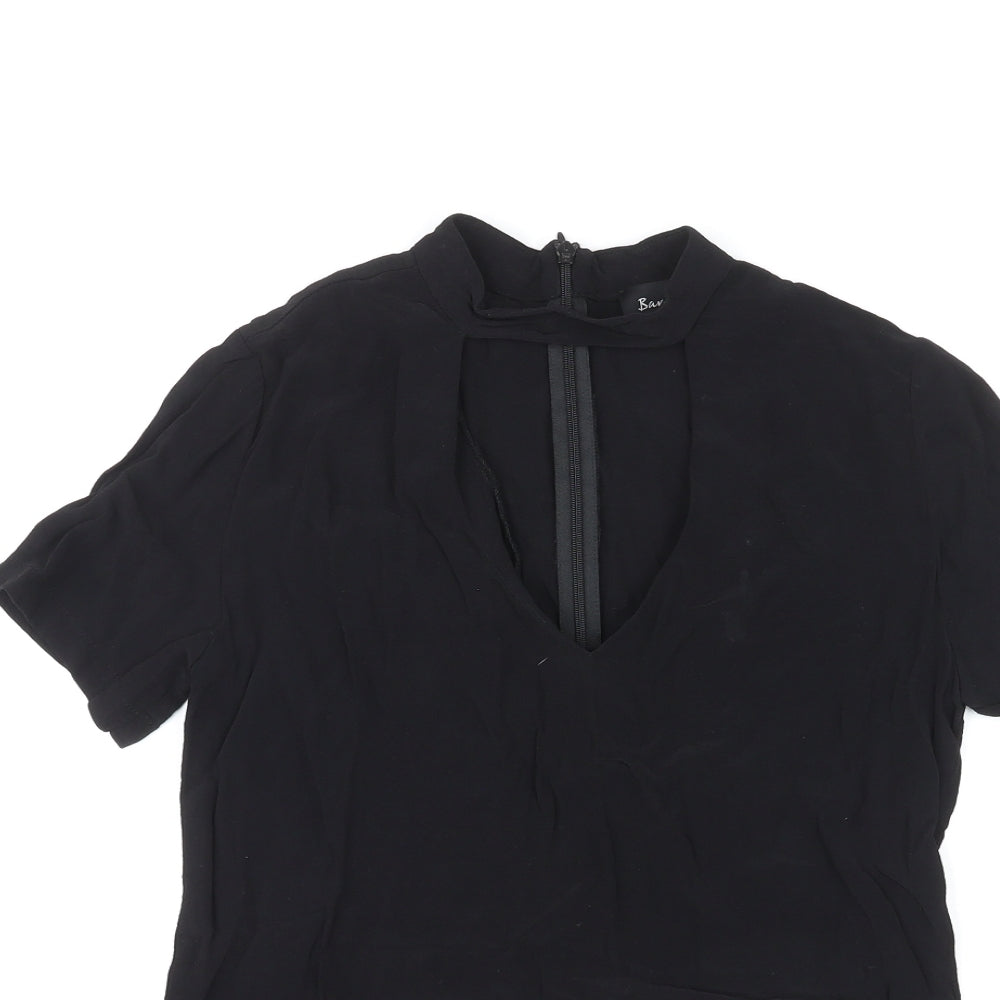 Bardot Womens Black Viscose Basic T-Shirt Size 6 Round Neck